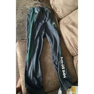 Men’s MICHIGAN STATE UNIVERSITY - MSU Sweatpants in Charcoal Gray/ Green - SMALL